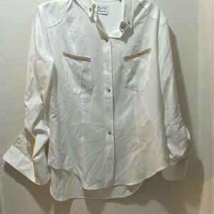 UPLAND Bespoke Codorniz Long Sleeve Camp Western tan Pocket Cotton M